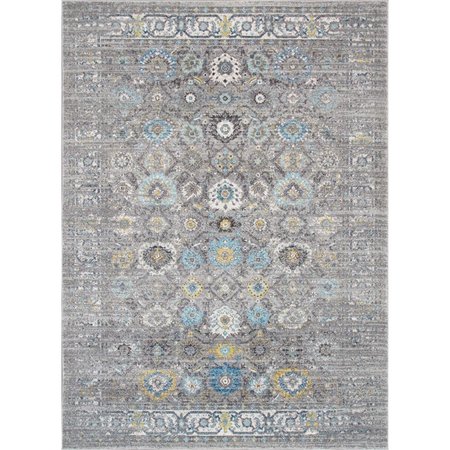 MADE4MANSIONS 8 x 10 ft. Chelsea Design Machine Made & Power Loom Rug, Silver MA2637132